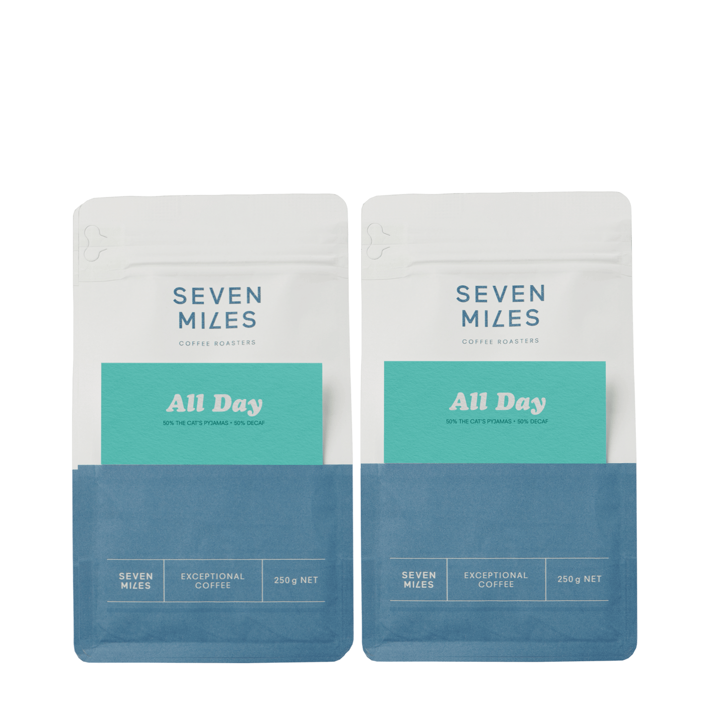 Two Seven Miles Coffee All Day Half Caffeine 250g bags
