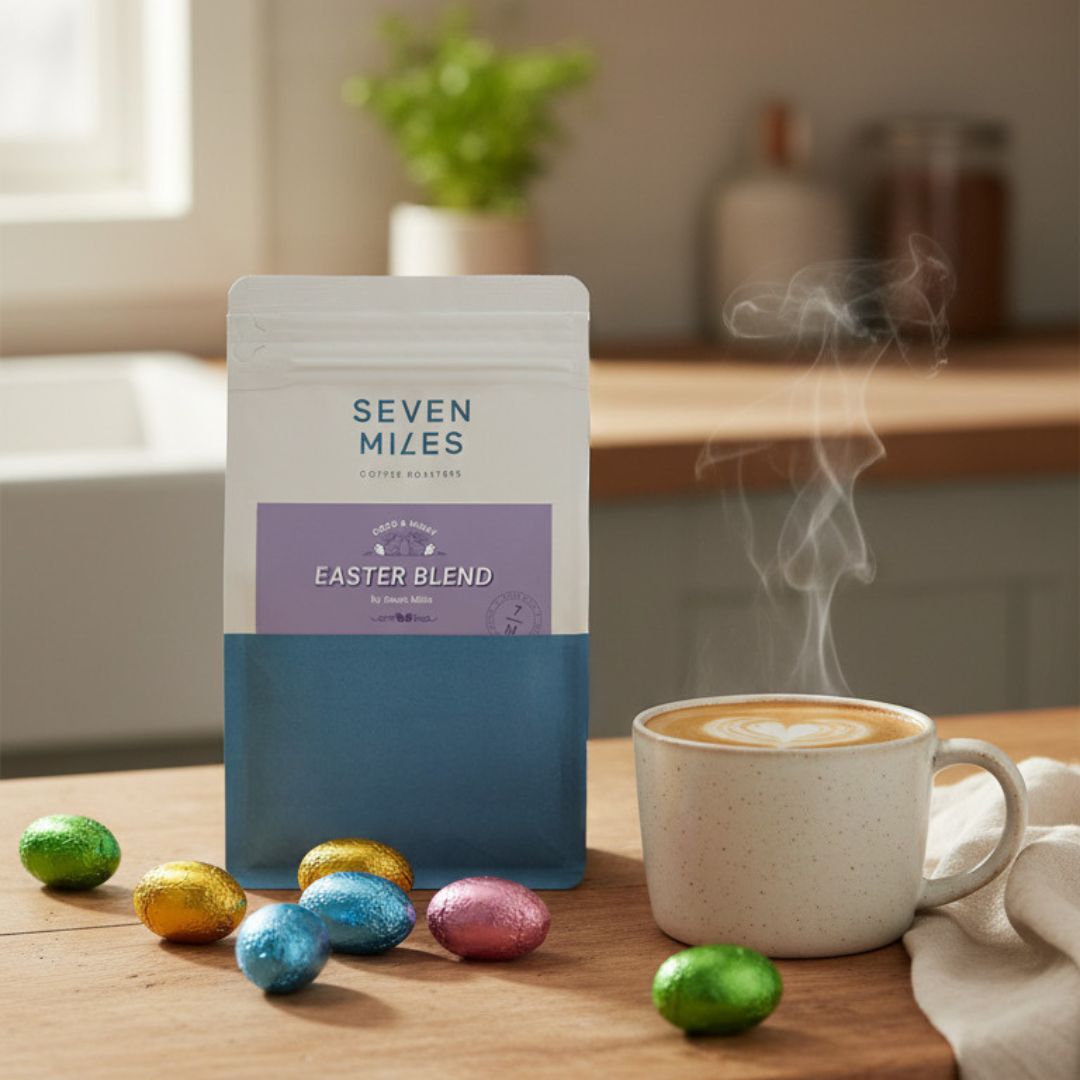 Easter limited-release coffee blend with notes of milk chocolate, caramel and macadamia nut.