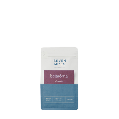 Seven Miles Octavia 250g is a light/medium roast of outstanding complexity and smoothness. It is a blend characterised by milk-chocolate sweetness and clean acidity, combined with notes of creamy malt.