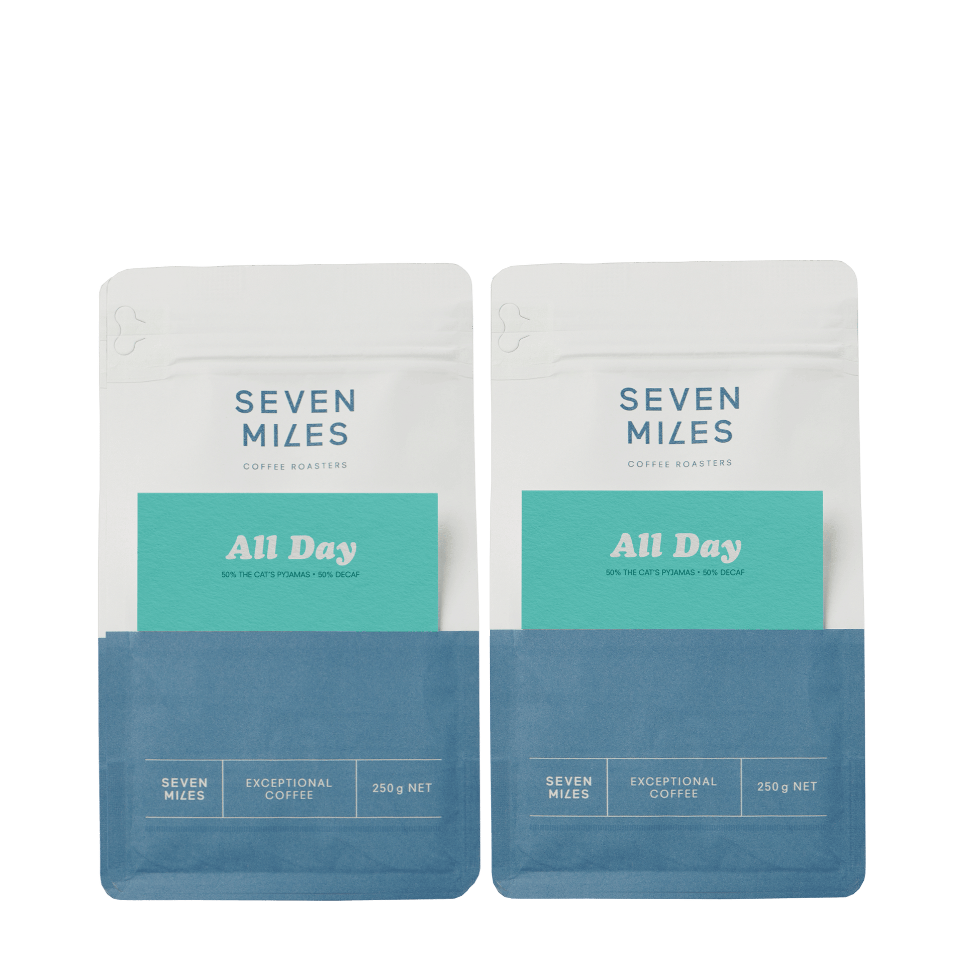 Two Seven Miles Coffee All Day Half Caffeine 250g bags