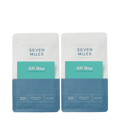 Two Seven Miles Coffee All Day Half Caffeine 250g bags