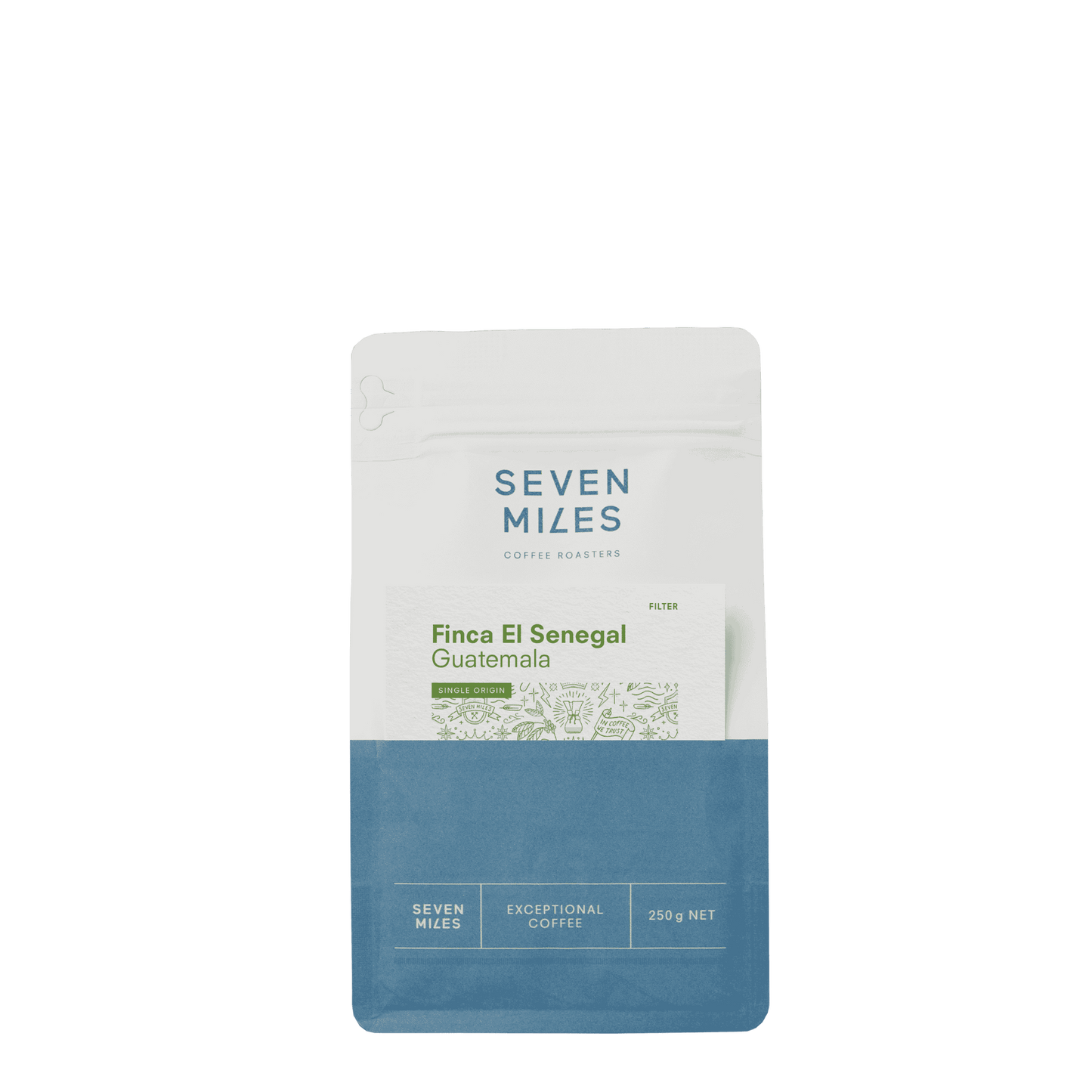 Guatemalan Single Origin Coffee Filter Roast Package on a white background 