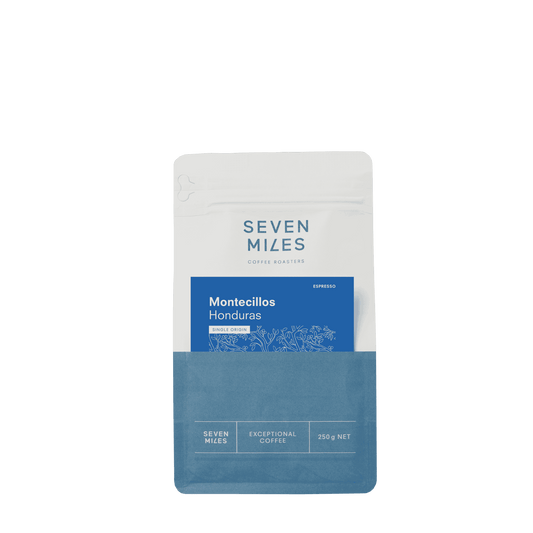 Seven Miles newest Single origin from Honduras; Montecillos, a natural processed coffee. 