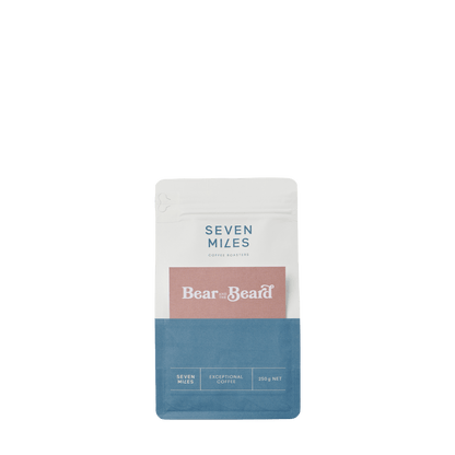 The Bear and the Beard coffee blend features rich dark chocolate, maple syrup & hazelnut praline flavours. $1 from every kilo of Bear and the Beard coffee sold goes directly to help Bear Cottage provide care for children with life-limiting conditions.