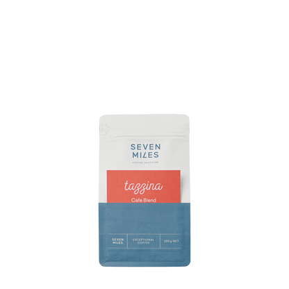 Tazzina Café 250g is the classic espresso. A blend of arabica & robusta coffees deliver a malty, caramel sweetness with a deep, long-lasting crema.  With milk, the full-body of this blend maintains its strength and sweetness.